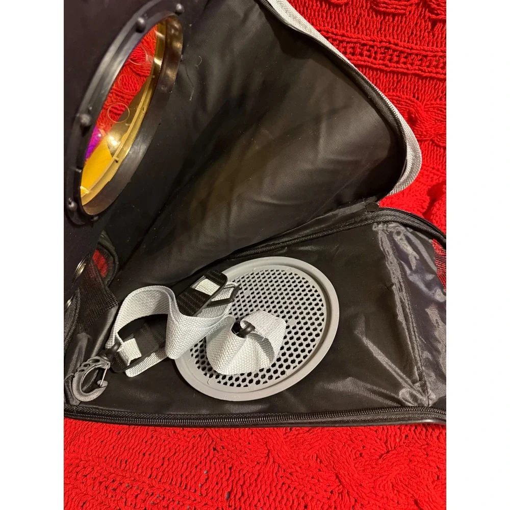 Moeno Cat Carrier Space Capsule Bubble Window Backpack Black Yellow Pet Travel